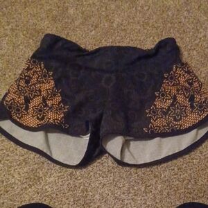 INKnBURN Women's Athletic Shorts - Black and Gold Floral